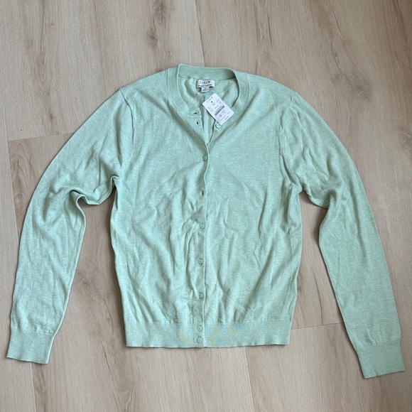 J. Crew Mint Green Button-Up Cardigan - Picture 1 of 2